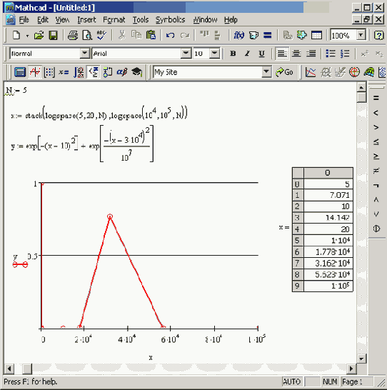 ������� logspace ������ ������
