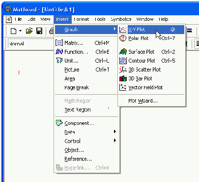 Создание графика посредством меню