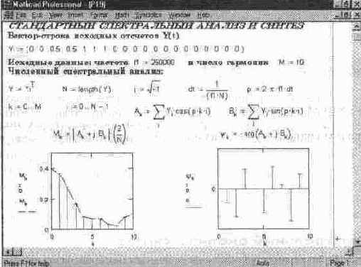 Стандартный спектральный анализ и синтез