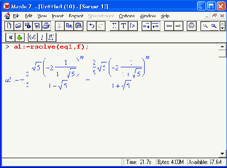������� ������������ ��������� � rsolve