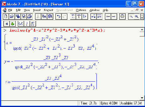 ������� ��������� � ������������� ���� � isolve