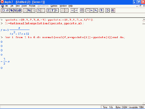 ������� ������������ ������������� RacionalInterpolation