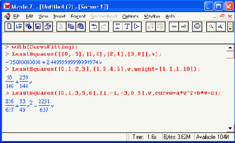 ������� ���������� ������ ���������� ��������� LeastSquares