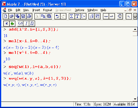 ����������� � ������� ������� add, mul � seq