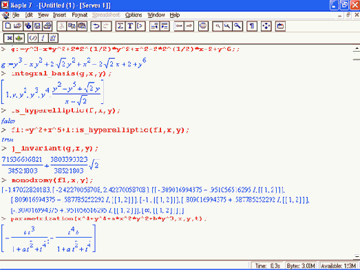 ������� ���������� ������ algcurves