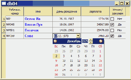 Делегаты для ячеек таблицы