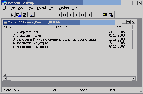 Database Desktop ����� ������������