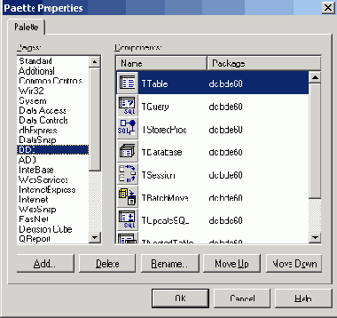 ���������� ���� Palette Properties