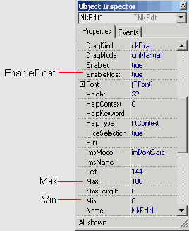 �������� ������� EnableFloat Max