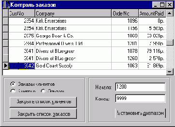 ������ ������������� ���������� TQuery