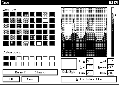 ������ ������ CColorDialog