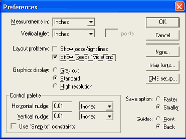 Диалоговое окно Preferences