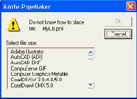 Диалоговое окно импорта файлов