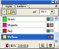 Палитра цветов — стандартная палитра программы