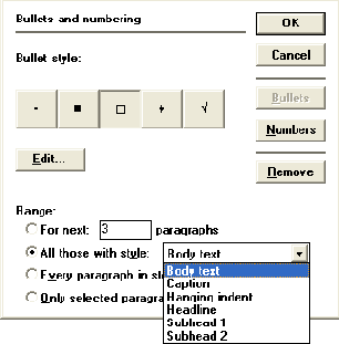 Окно создания графически выделенного
