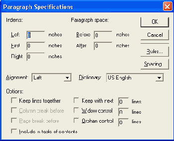 Задание отстулов в диалоговом