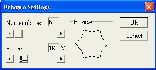 Диалоговое окно Polygon Settings