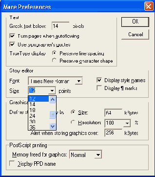 Диалоговое окно More Preferences