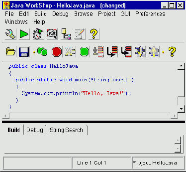 ���������� �������� ����� ���������� HelloJava