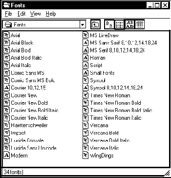 ���������� FontList