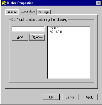 Страничка Local sites
