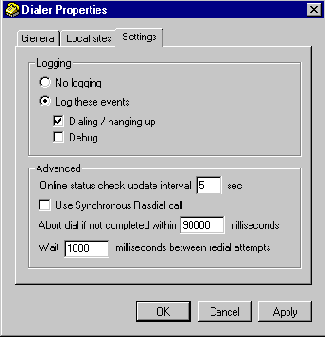 Страничка Settings