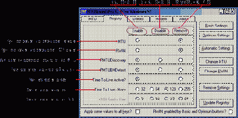 �������� Registry � ������ Base Setting, Optimum Setting�