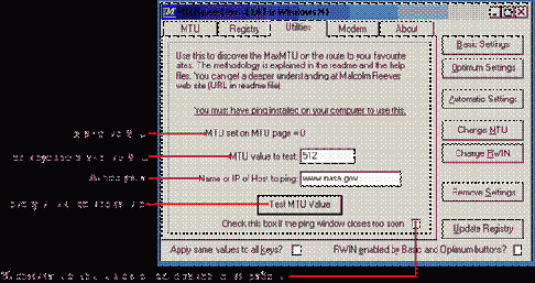 �������� Utilities � ������ ������������ MTU