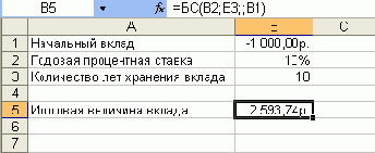 Расчет суммы вклада (величины займа)
