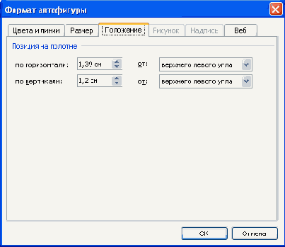 Изменение положения автофигур