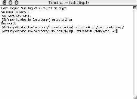 ��������� � ������ MySQL ��� Mac OS X