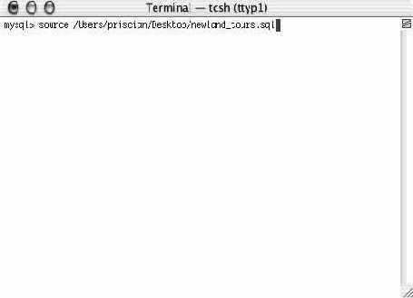 ��������� � ������ MySQL ��� Mac OS X