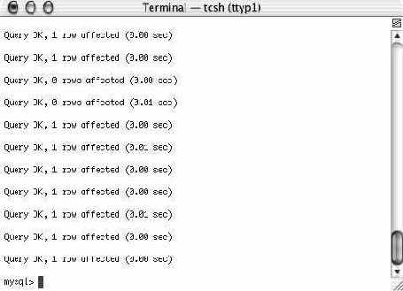 ��������� � ������ MySQL ��� Mac OS X