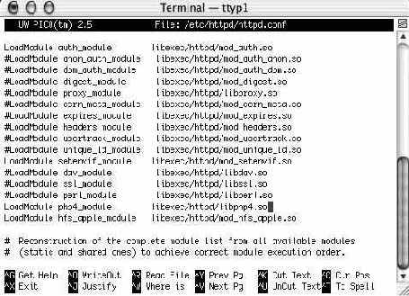 ��������� PHP ��� Mac OS X