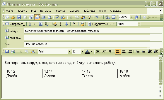 Создание новых сообщений