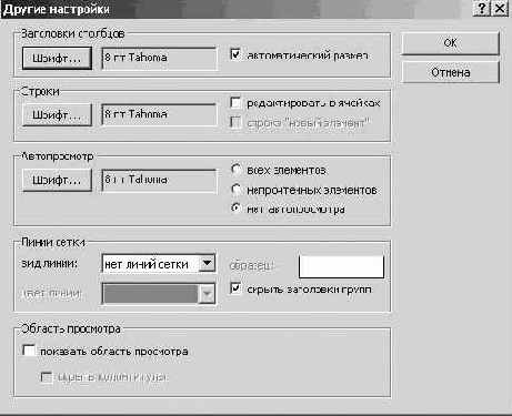Настройка просмотра сообщений
