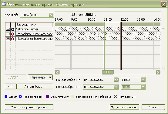 Создание ответа на запрос о собрании