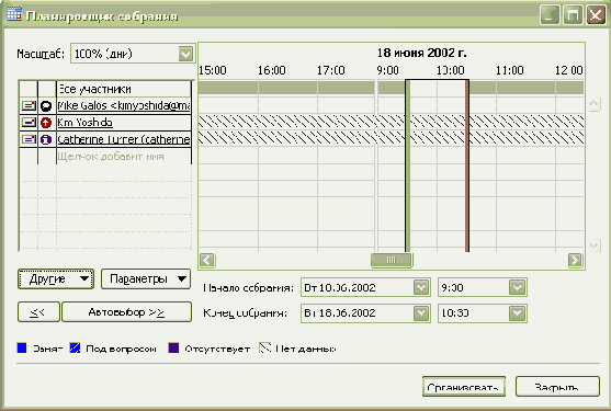 Планирование собраний