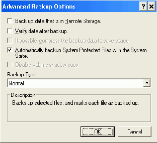 ���� Advanced Backup Options