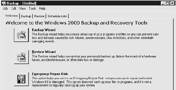 Создание диска экстренного восстановления