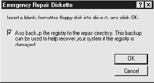 Создание диска экстренного восстановления
