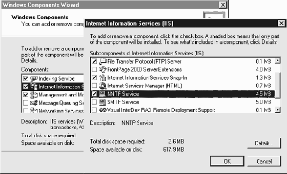 Установка компонентов IIS