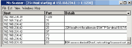 После сканирования портов утилита