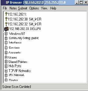 Утилита IP Network Browser компании