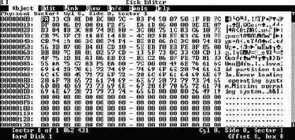 �������� ������� �������� ��� ������ ��������� DISKEDIT.EXE