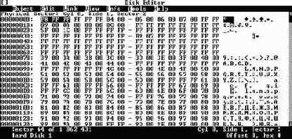 ����� � ������� ��������� DISKEDIT