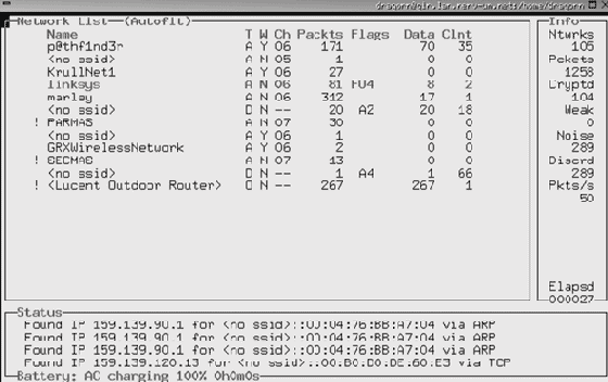 Применение Kismet Wireless