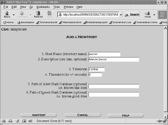 Добавление хоста