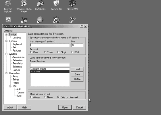 Установка и запуск PuTTY