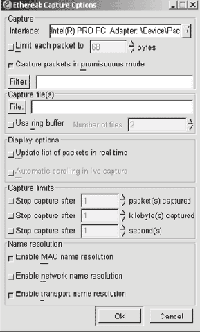 Запуск сеанса перехвата